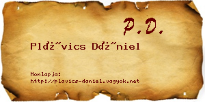Plávics Dániel névjegykártya